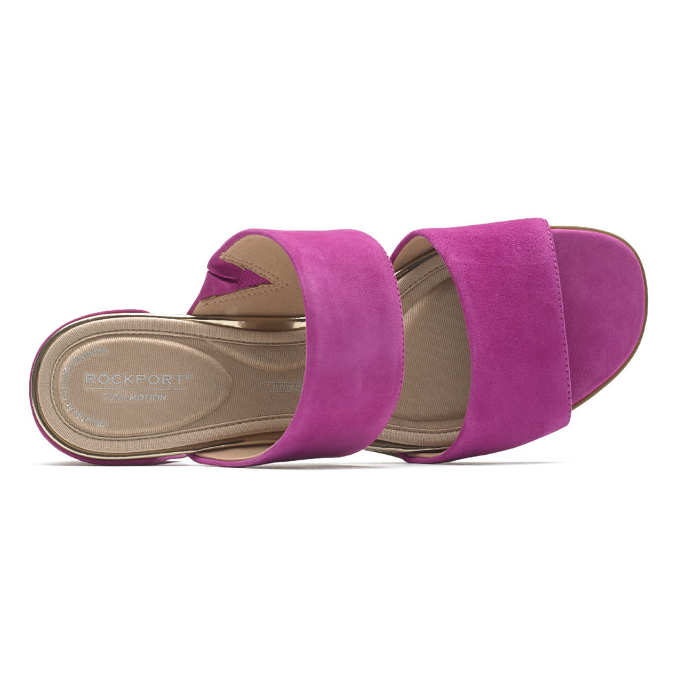 Rockport Slides For Womens Pink - Total Motion Alaina Double Band - ZY5916742